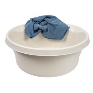 Bassine de lavage ronde en plastique mat - Robuste - Pour la salle de bain - Polyvalent - Cr&egrave;me - 2 l, K9424 - Kadax