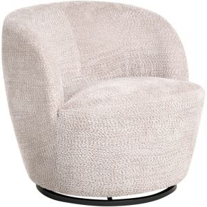 Beliani Fauteuil pivotant KUOLPA Tissu chenille Beige