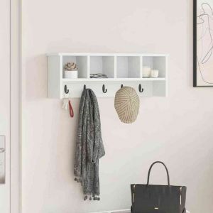 VidaXL Porte-manteau mural Blanc 75 x 16 x 26 cm Bois d'ing&eacute;nierie