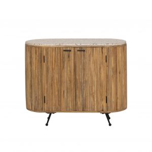 Petit buffet en bois de manguier et terrazzo Ambrine