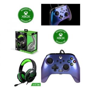 Spirit of Gamer Pack Manette XBOX ONE-S-X-PC NEBULA EDITION Officielle + Casque Gamer PRO H3 XBOX ONE/S/X/PC