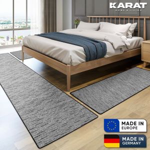 Descente de lit Geneva Gris anthracite 1 tapis 67 x 330 cm + 2 tapis 67 x 130 cm