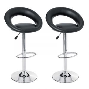 Lot de 2 tabourets de bar Sasha Noir