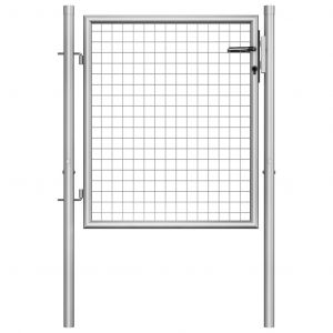 VidaXL Porte de jardin Acier galvanisé 105x125 cm Argenté