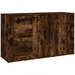 VidaXL Buffet Chêne fumé 100x33x59,5 cm Bois d'ingénierie