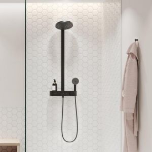 Hansgrohe Pulsify s - Set de douche 260 avec thermostat ShowerTablet Select 400, 2 jets, EcoSmart, noir mat 24241670