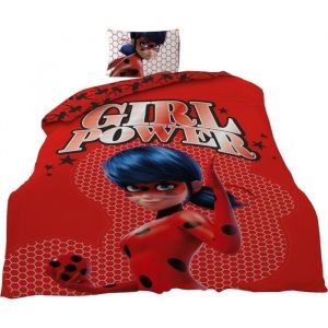 Aymax Parure de lit simple- Miraculous - Marinette - girl power - 140 cm x 200 cm