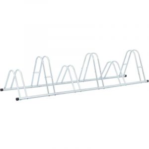 VidaXL Support de v&eacute;lo au sol autoportant pour 6 v&eacute;los acier galvanis&eacute;