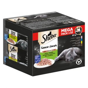 Sheba 32x85g Sauce Lover sélection Terre & Mer - Pâtée pour chat