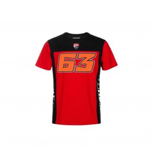 VR46 T-Shirt Dual Ducati Corse Francesco Bagnaia 63 Homme Rouge