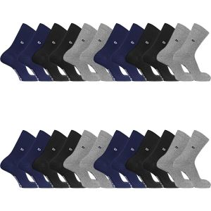 Pierre Cardin Chaussette Homme Coton Peigné - Lot de 12 - Chaussettes Hautes Homme, Confortables & Douces, Noir/Gris/Bleu Marine 40/46