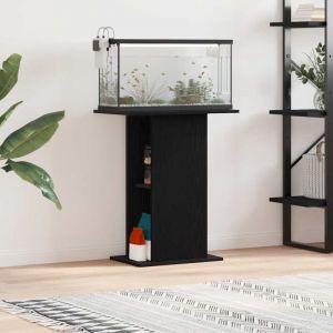 VidaXL Support pour aquarium ch&ecirc;ne noir 60,5x36x72,5 cm