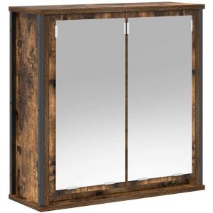 VidaXL Armoire murale de salle de bain miroir chêne fumé 60x21x60 cm