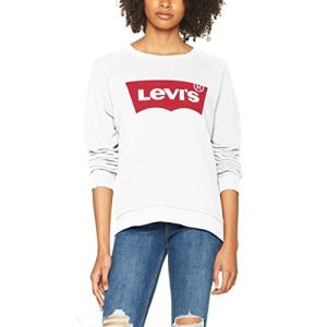 Image de Levi's Relaxed Graphic Crew Sweat-Shirt, Blanc (Better Batwing Sweatshirt White 0014), XX-Small Femme