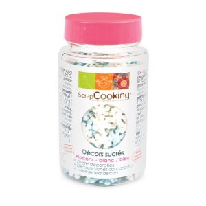 Scrapcooking Décoration gâteau sucres flocon blanc et bleu 50g