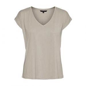 Vero Moda VMFILLI SS V-Neck Tee GA Noos T-Shirts, Doublure argentée, XL Femme