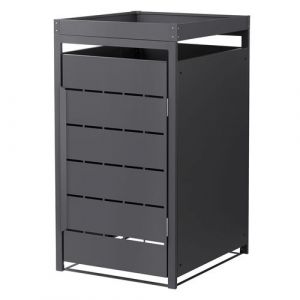ML-Design Abri Cache pour 1 Poubelle 68x80x124 cm, Capacit&eacute; 240L, Anthracite en Acier,