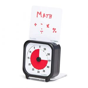 Time Timer Pocket - Minuterie Visuelle -Compte &agrave; rebours de 60 Min. avec Carte d'activit&eacute; effa&ccedil;able &agrave; Sec &ndash; Salle de Classe, l'outil d'&eacute;tude &agrave; Domicile, Le Rappel des t&acirc;ches, la Maison et la Cuisine