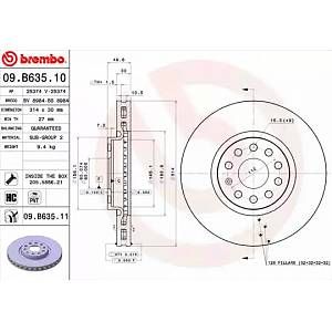Image de Brembo Disque de frein (&agrave; l'unit&eacute;) (06509.B635.11)