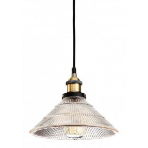 Firstlight Suspension 25 cm Empire, laiton antique et verre