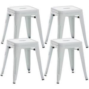 Image de CLP Lot de 4 tabourets au style industriel Armin blanc