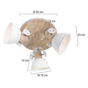 Steinhauer Spots Mexlite Gearwood blanc 3063W - Bois en Blanc