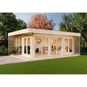 Carlsson Chalet de jardin Viva b Naturel, 44 mm Épaisseur paroi 492 x 668 cm