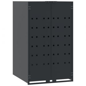VidaXL Rangement à roulettes pour poubelles pour bac unique anthracite