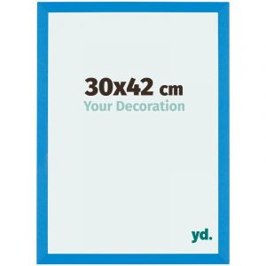 Your Decoration - 30x42 cm - Cadres Photo en mdf Avec Verre acrylique - Anti-Reflet - Excellente Qualit&eacute; - Bleu Brillant - Cadre Decoration Murale