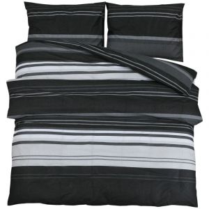 VidaXL Ensemble De Housse De Couette Noir Et Blanc 155x220 Cm Coton
