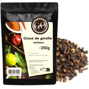 Clous de girofle entiers 250 g- LA PLANTIGO Un choix savoureux, Clous de Girofle Entier, Qualité Supérieure, Saveur Intense, Sachet avec Zip, Sans Colorant, Sans Additifs Ni Conservateurs.