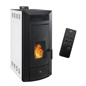 Po&ecirc;le &agrave; granul&eacute;s hydraulique Etanche Kleona 22,7 kW Blanc Sannover