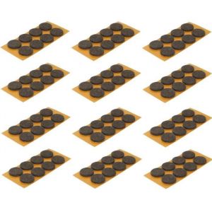 Cyclingcolors 100x patin de pied meuble feutre rond 20mm autocollant adh&eacute;sif marron chaise table