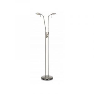 Markslojd Lampadaire HUDSON en acier 2 ampoules