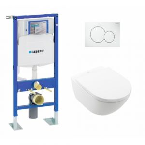 Geberit Pack WC UP320 autoportant + Cuvette Subway 3.0 + Plaque Sigma Blanche