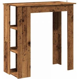 VidaXL Table de bar avec étagère vieux bois bois d'ingénierie