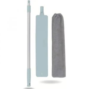 Plumeau &agrave; Poussi&egrave;re Microfibre avec Manche T&eacute;lescopique Extensible 140 cm Brosse Flexible Lavable pour Plafonds et Meubles