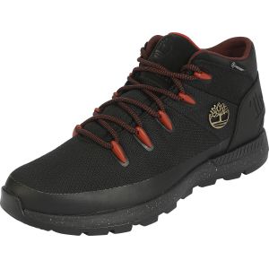 Timberland Bottines noires à semelle sneaker, à lacets tressés et doublure bordeaux