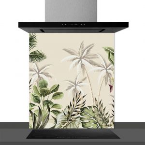 Hexoa Fond de hotte decorative, exotique vert 60x70