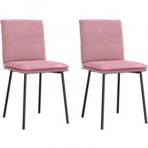 VidaXL Chaises à manger lot de 2 Rose Velours