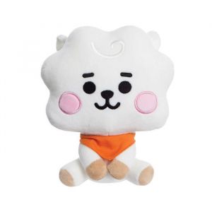 Peluche 20cm Mod&egrave;le B&eacute;b&eacute; RJ en Position Assise Ultra-Doux Line Friends BT21 Blanc