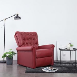 Image de VidaXL Chaise Inclinable Similicuir Rouge Bordeaux