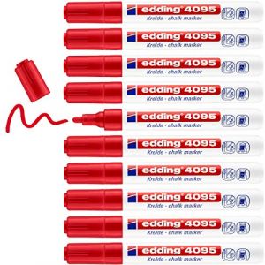 Edding Marqueur de craie l?quida 4095 rouge -10u-