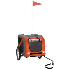 VidaXL Remorque de vélo pour animaux de compagnie orange et gris
