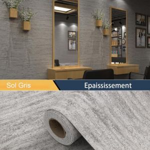 Ideko Papier Peint 3D effet Ciment Gris adh&eacute;sif auto collant &eacute;paississement 60CM x 2.8M en rouleau Style industriel 1.68m2