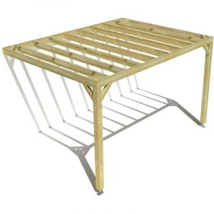 Black friday] Pergola bois &bull; 4m x 3m &bull; adoss&eacute;e &bull; sens profondeur &bull; livraison comprise