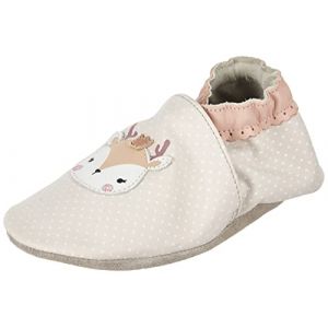 Robeez Chaussons Cuir Fancy Snow Beige - Couleur Beige - Taille 27