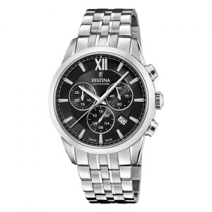 Festina Montre Homme Acier Inoxydable Argent Montre-Bracelet De Fabrication Suisse Uf20040/4