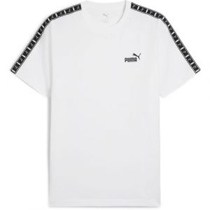 Puma ESS Tape Tee, T-Shirts Mixte White,