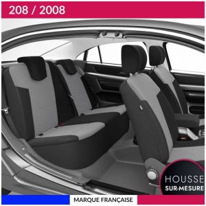 Autosweet - Housses de siège sur mesure pour 208 / 2008 (dès 10/2019) Housse Voiture / Auto d'intérieur Jeu complet en tissu